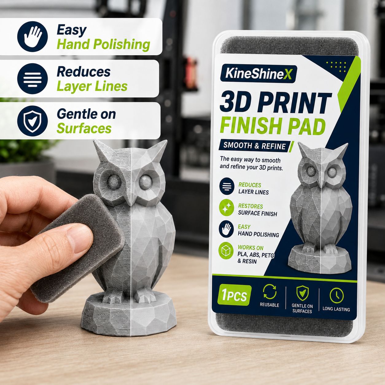 3D Printer Stand - 3D Print Finishing Pad, Reusable Polishing