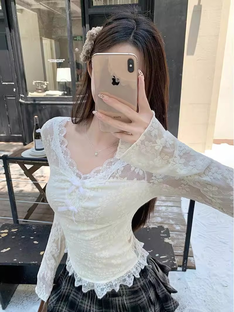 Pure Desire Lace Trim V-Neck T - Resin Vat review and price